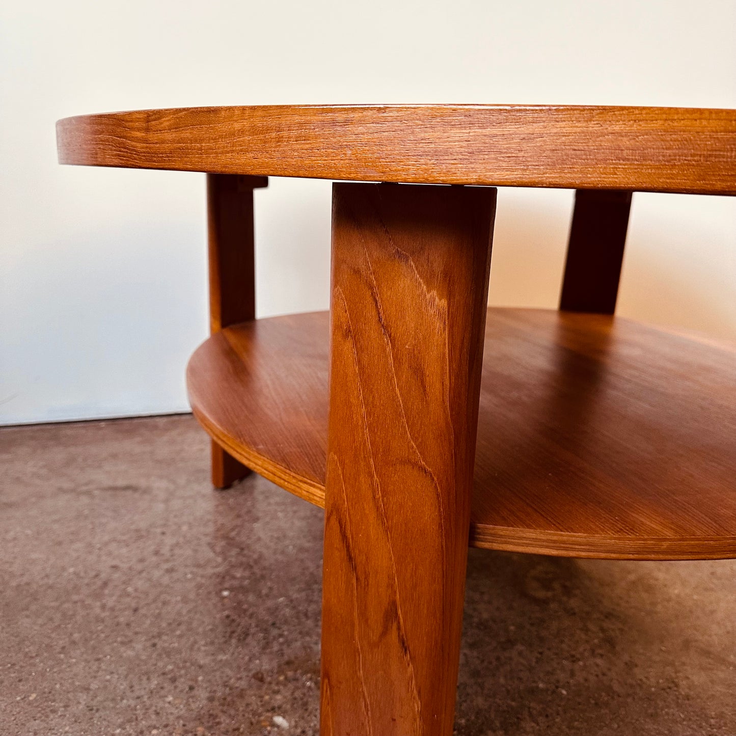 DANISH TEAK ROUND TWO TIER COFFEE TABLE