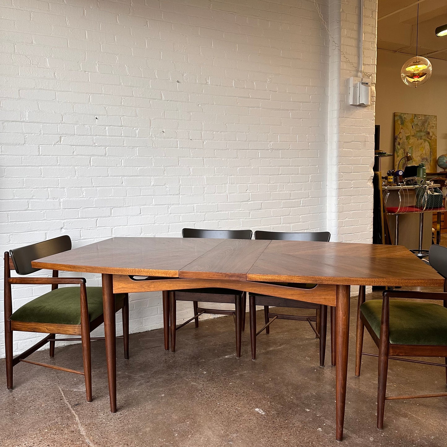 WALNUT DINING SET BY MERTON GERSHUN FOR AMERICAN OF MARTINSVILLE