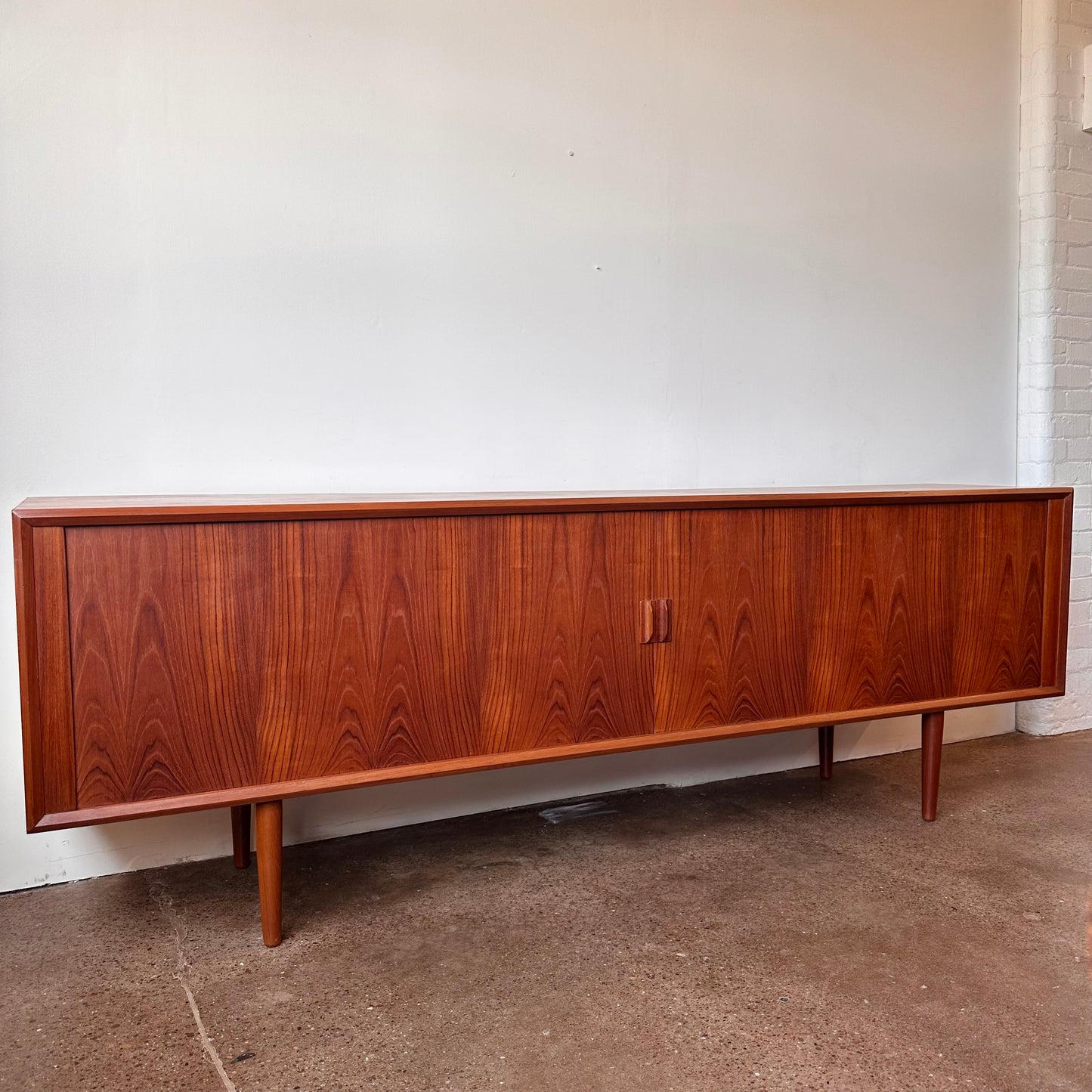 SVEND AAGE LARSEN FOR FAARUP MOBELFABRIK MID CENTURY TEAK TAMBOUR DOOR CREDENZA