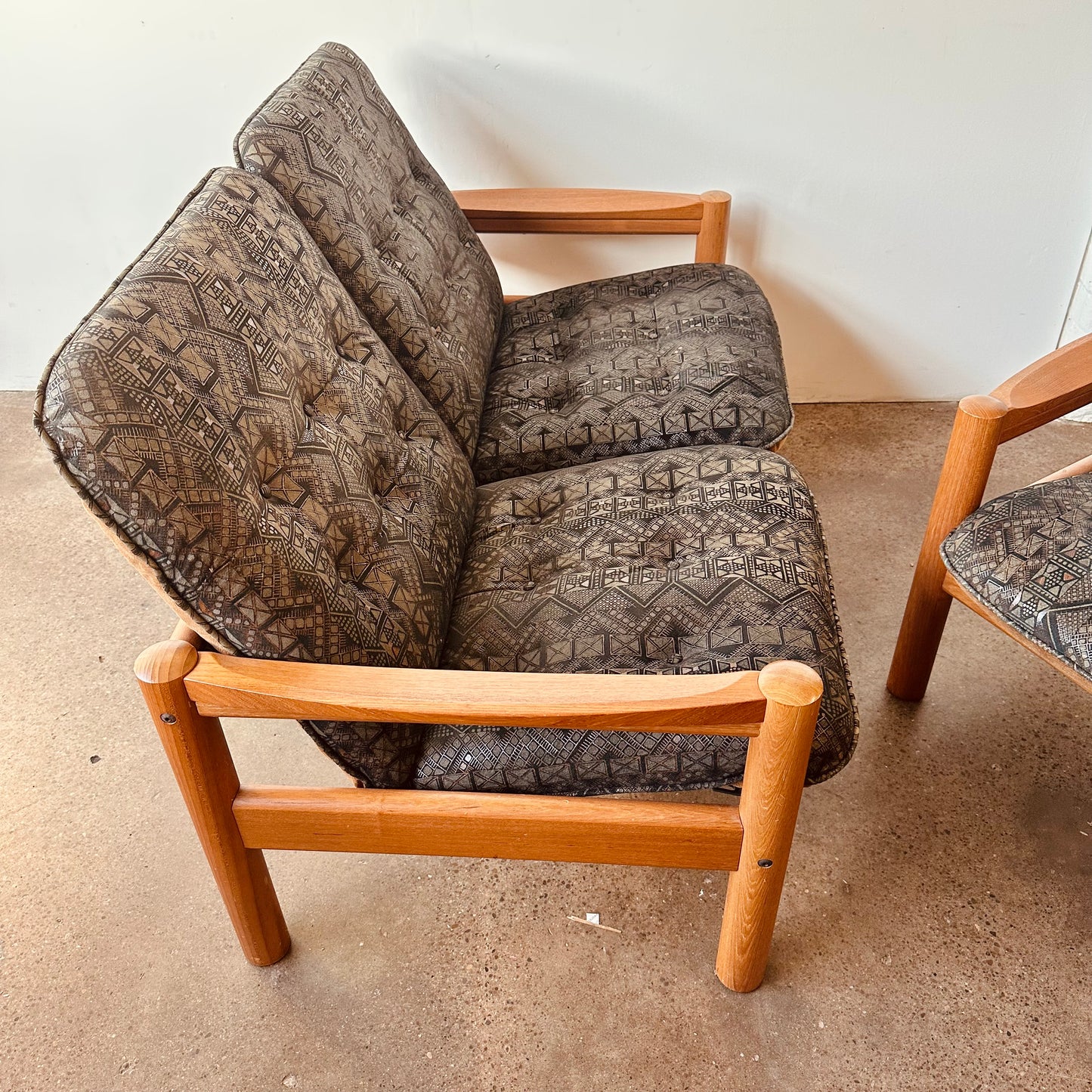 DANISH MODERN TEAK LOVESEAT