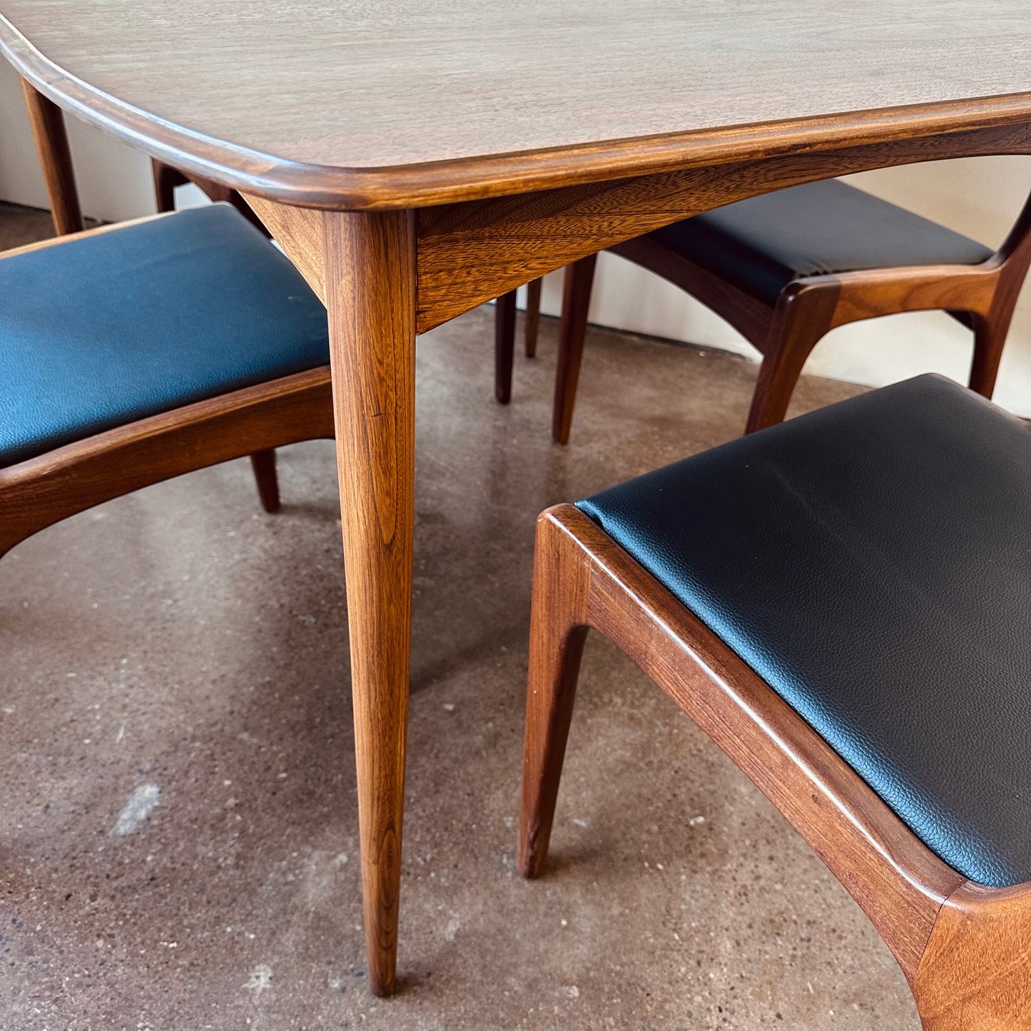 72” WALNUT DINING TABLE WITH TWO LEAVES - REFINISHED