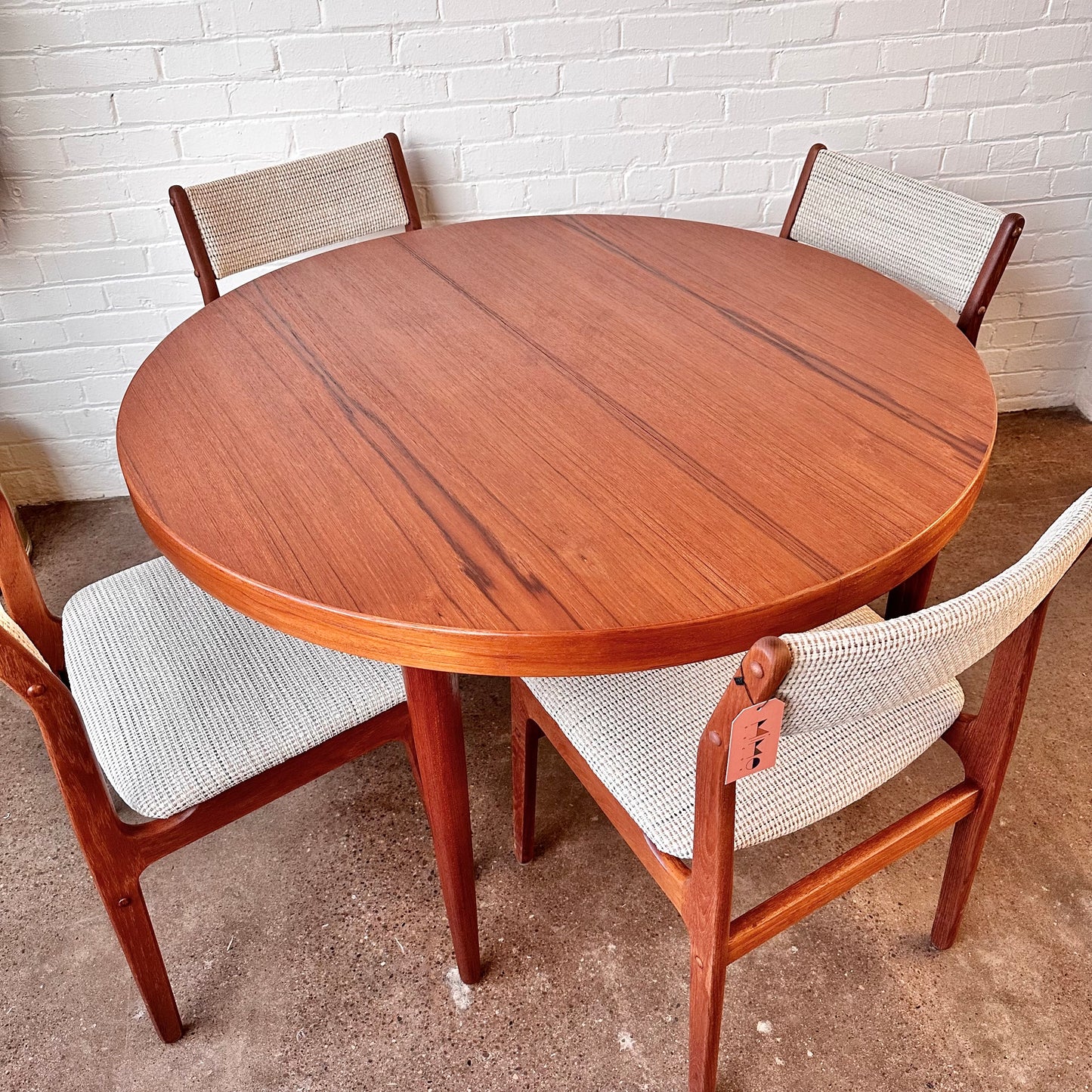 KAI KRISTIANSEN TEAK ROUND DINING TABLE - REFINISHED
