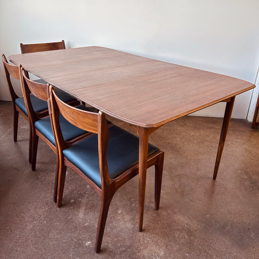 72” WALNUT DINING TABLE WITH TWO LEAVES - REFINISHED