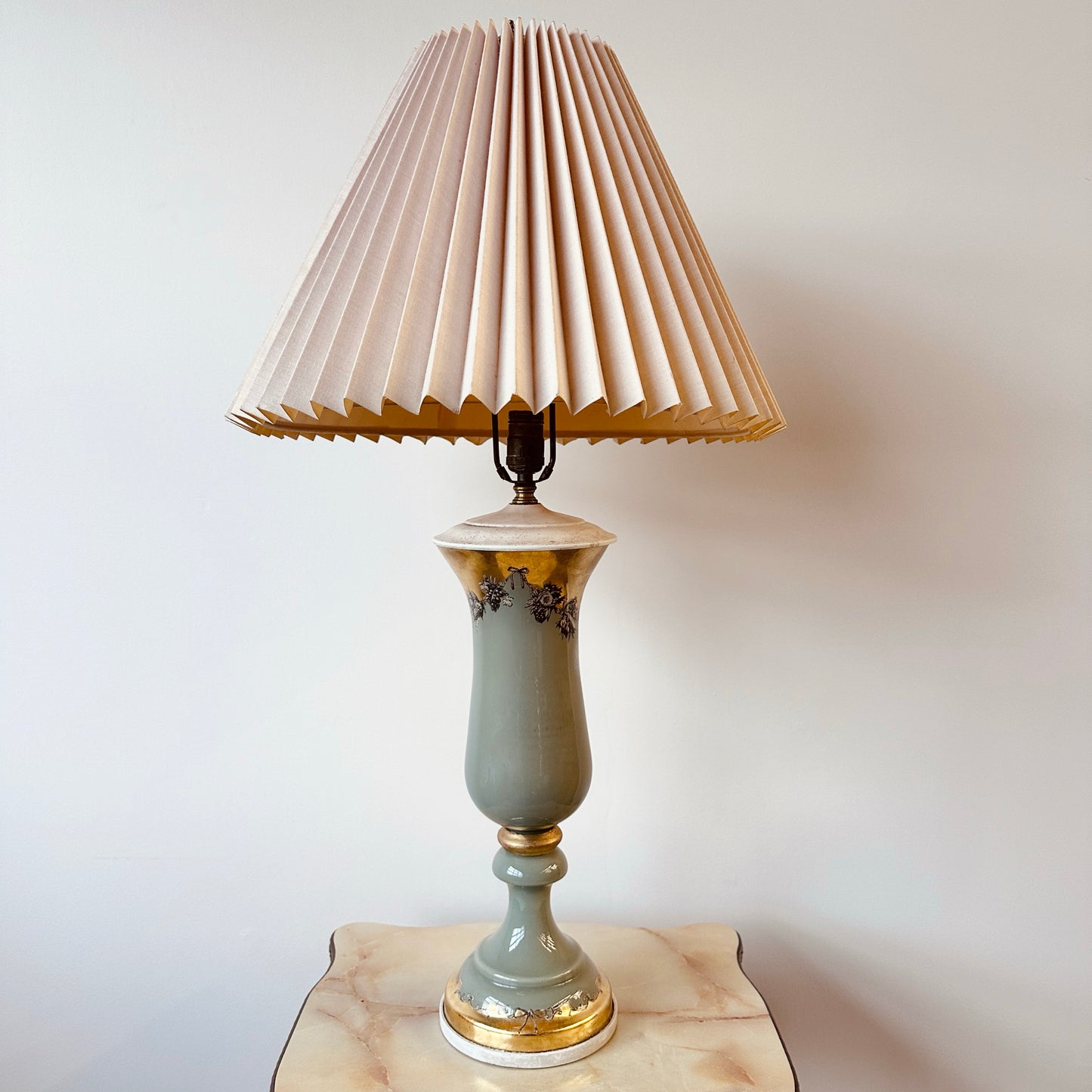ANTIQUE FORNASETTI STYLE REVERSE PAINT LAMP