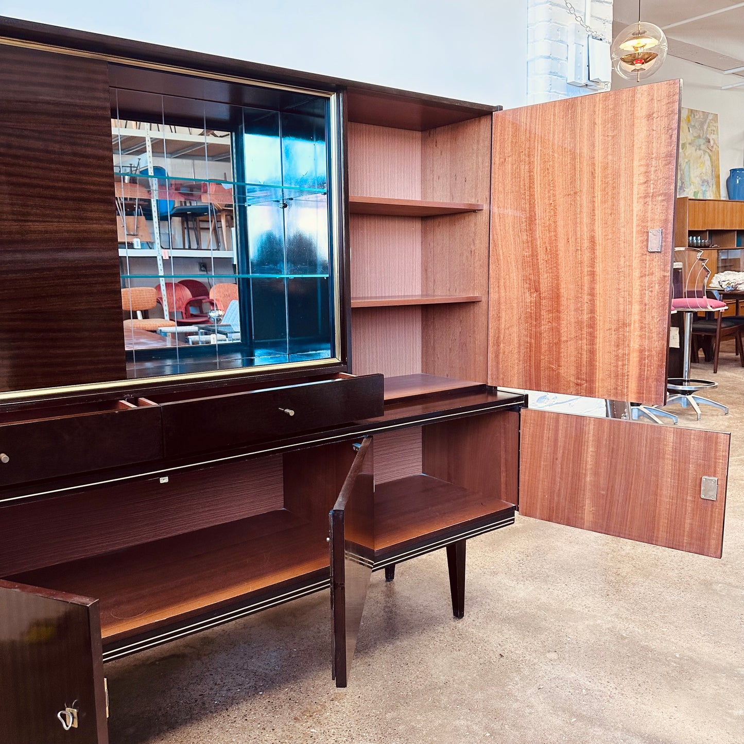 WEST GERMANY ART DECO MID-CENTURY BAR CABINET