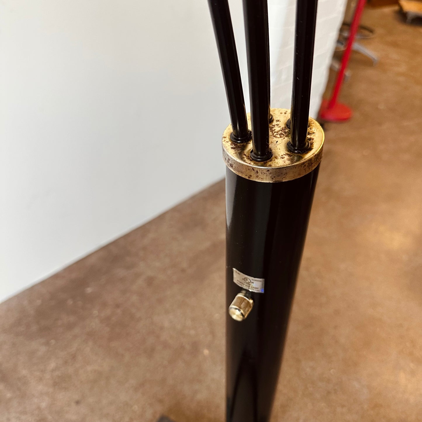 MID-CENTURY BLACK 5 LIGHT ARC LAMP
