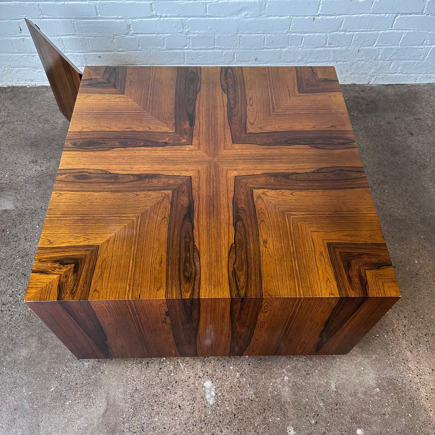 ROSEWOOD CUBE COFFEE TABLE WITH STORAGE