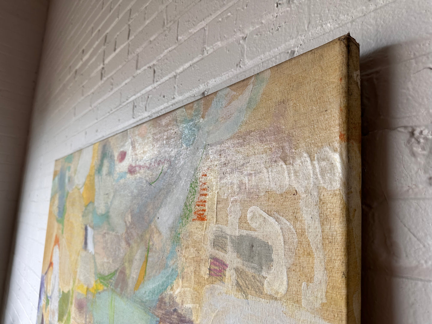SIGNED MARY WYRICK ABSTRACT PASTEL LARGE CANVAS PAINTING