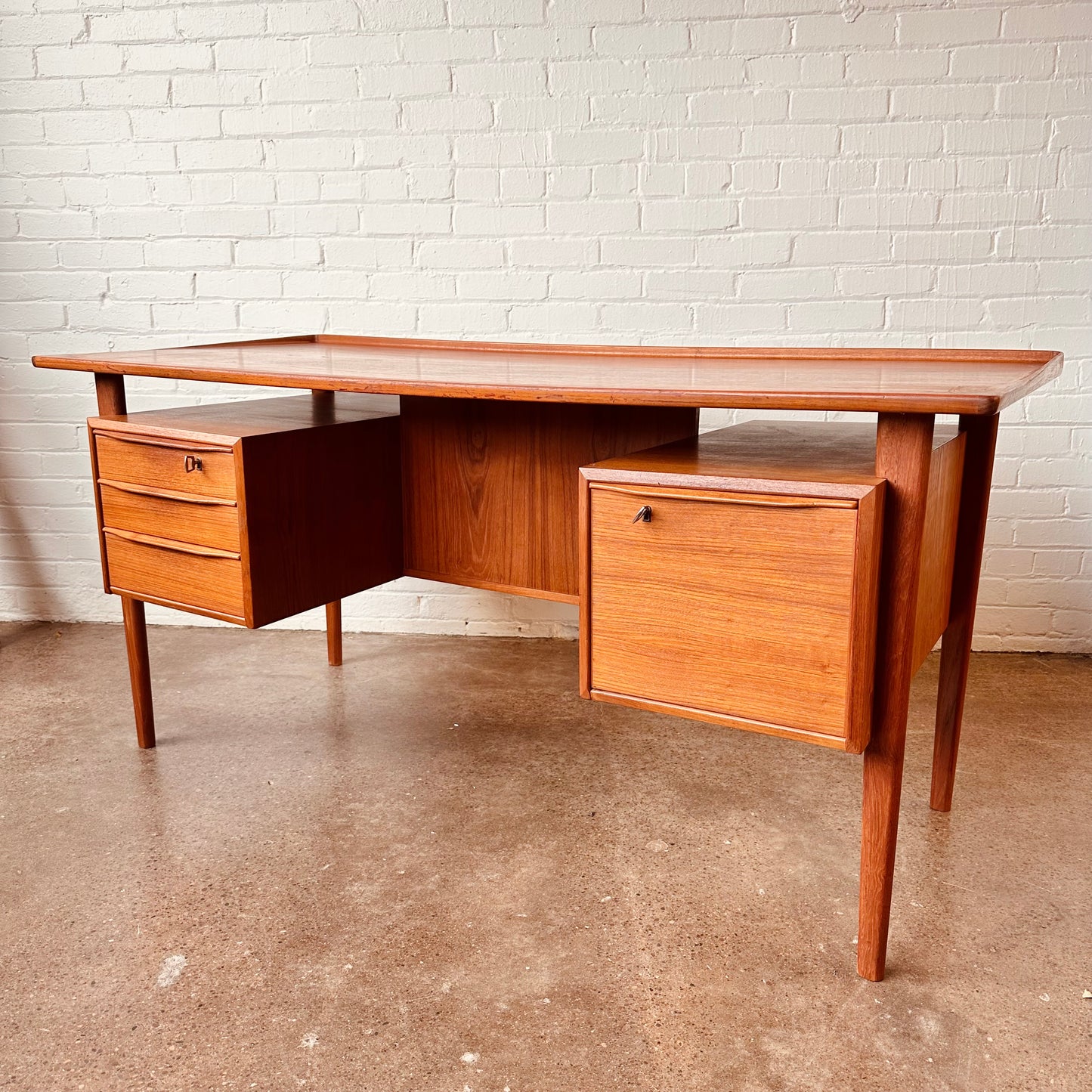 PETER LØVIG NIELSEN DANISH MODERN TEAK FLOATING DESK