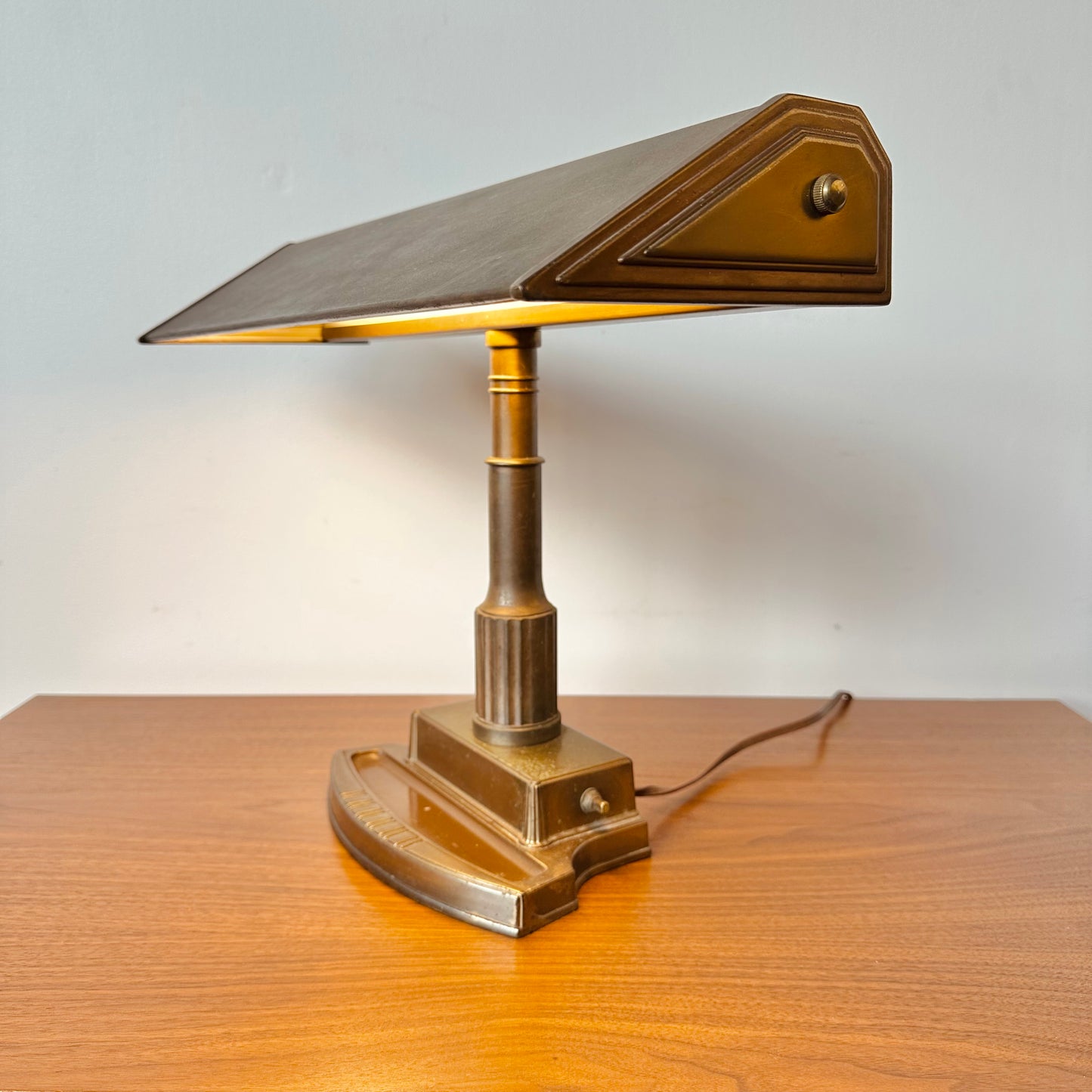 VINTAGE BRASS PIANO BANKER’S LAMP