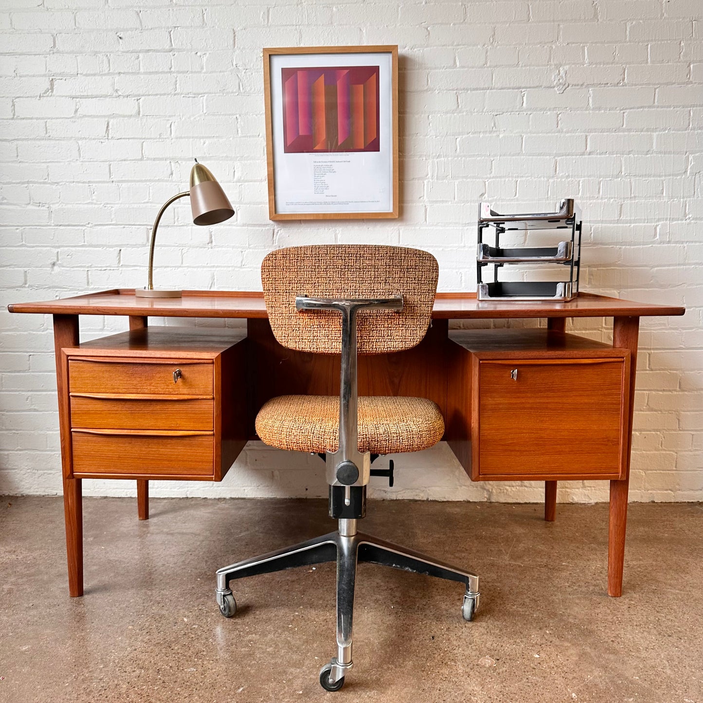 PETER LØVIG NIELSEN DANISH MODERN TEAK FLOATING DESK