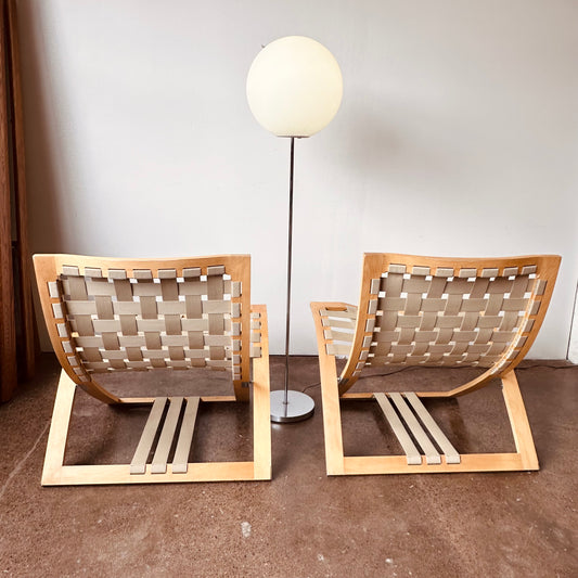 PAIR OF FOLDING LOUNGE CHAIRS BY BÖRGE LINDAU FOR BLÅ STATION