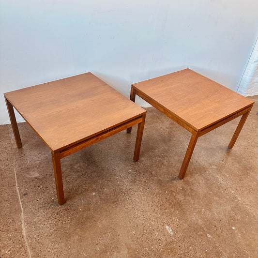 EARLY KNOLL WALNUT SIDE TABLES BY LEWIS BUTLER
