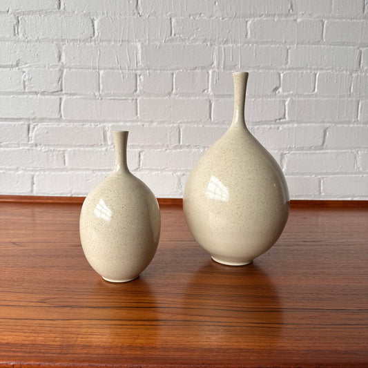 PAIR OF MID-CENTURY HANDMADE BUD VASES