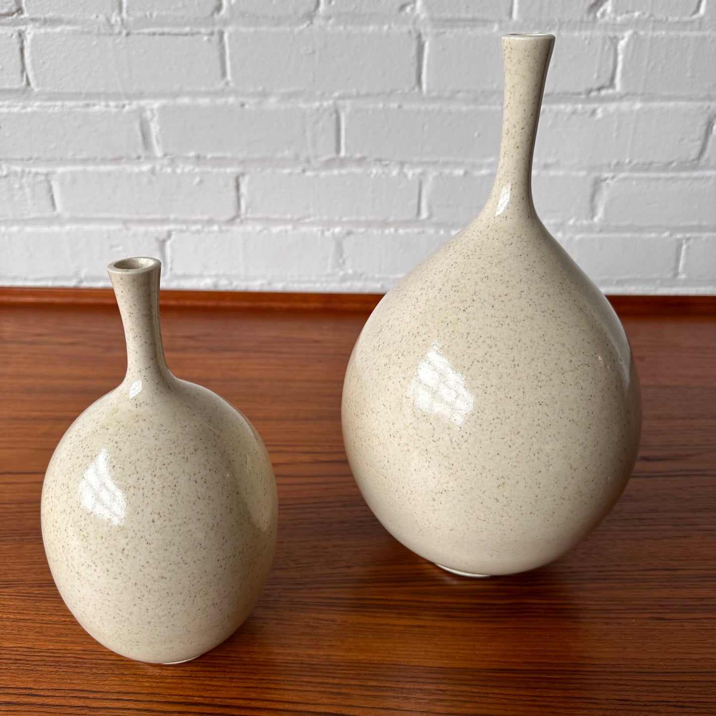 PAIR OF MID-CENTURY HANDMADE BUD VASES