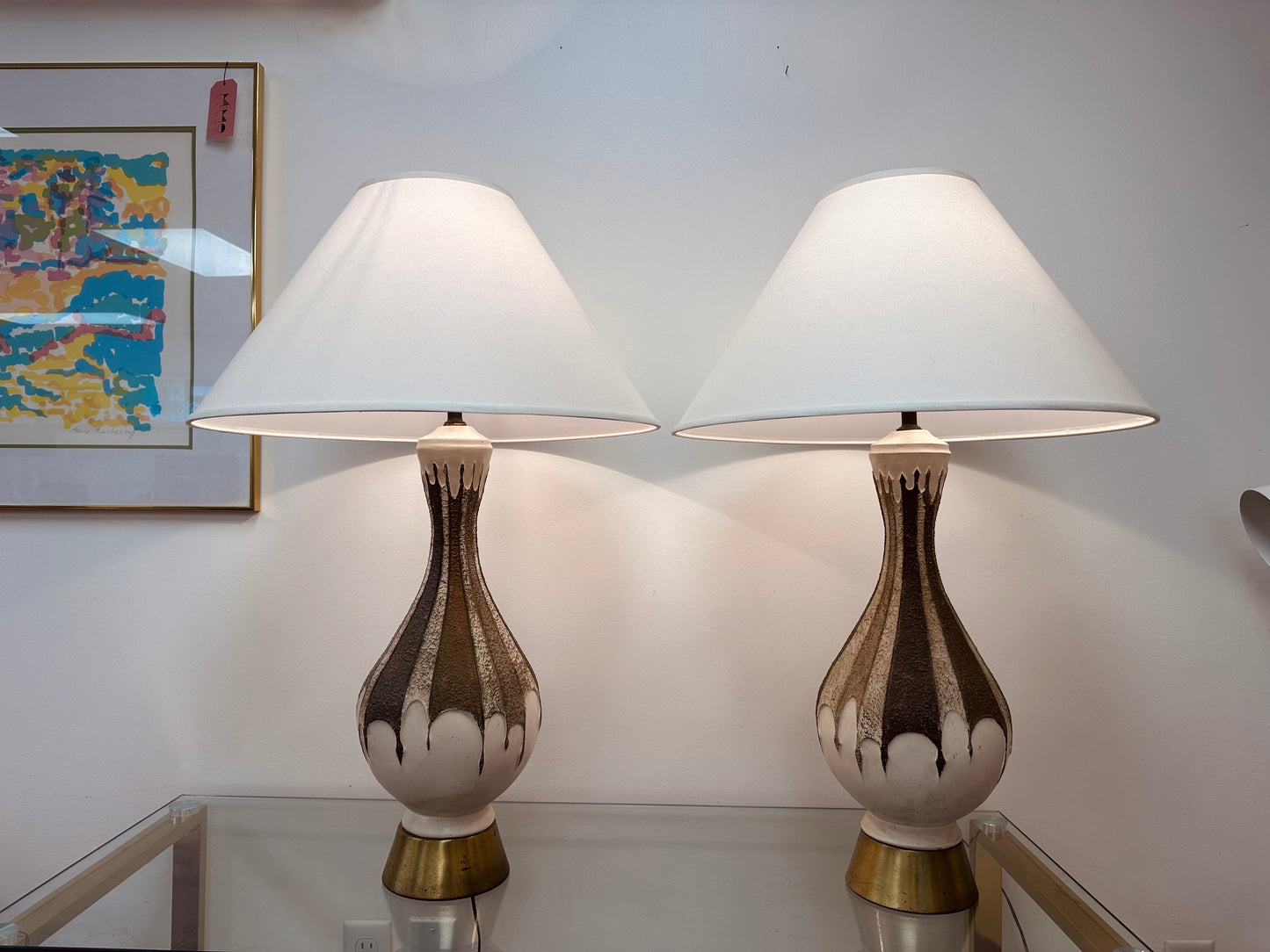 PLASTO MFG CERAMIC MCM LAMPS - A PAIR