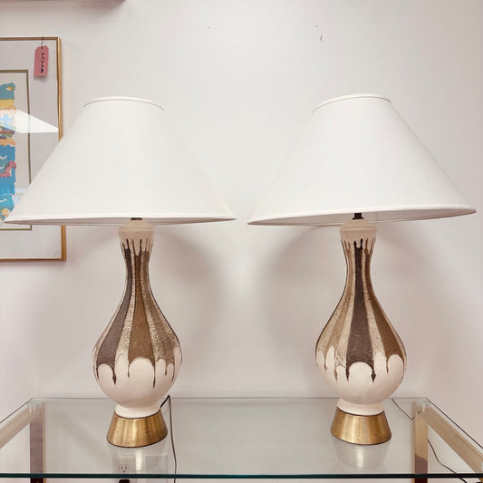 PLASTO MFG CERAMIC MCM LAMPS - A PAIR