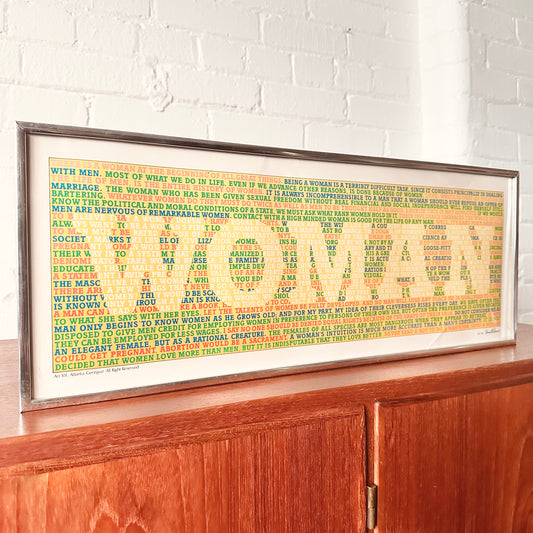 1980 VINTAGE "WOMAN" FRAMED PRINT BY KENNETH GROOMS