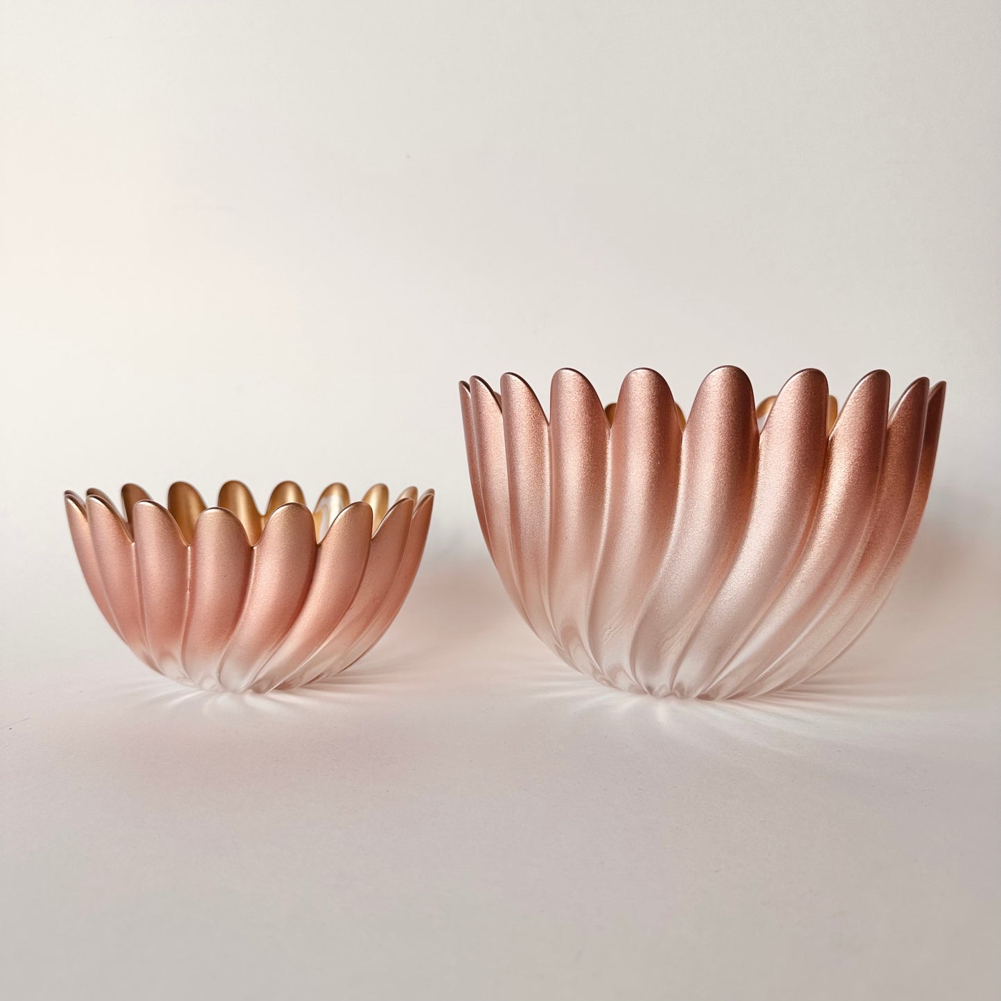 MIKASA SOLARIS ART DECO GLASS PETAL BOWLS - PAIR