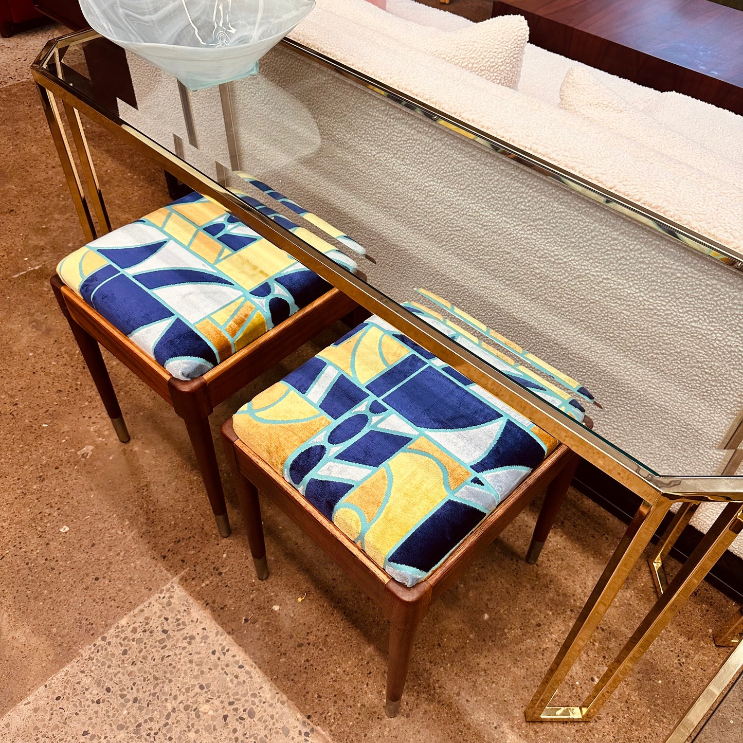 MCM MAHOGANY STORAGE STOOLS