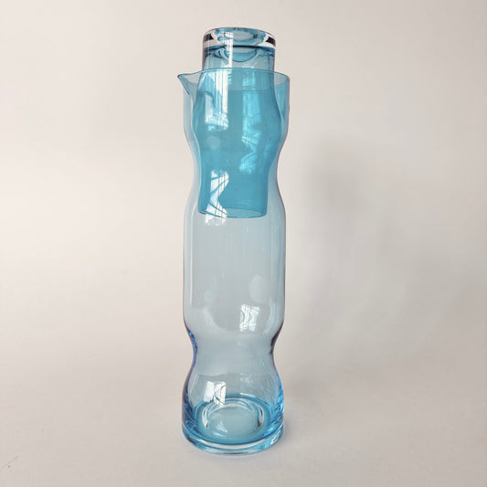 BEDSIDE BLUE GLASS CARAFE & TUMBLER SET