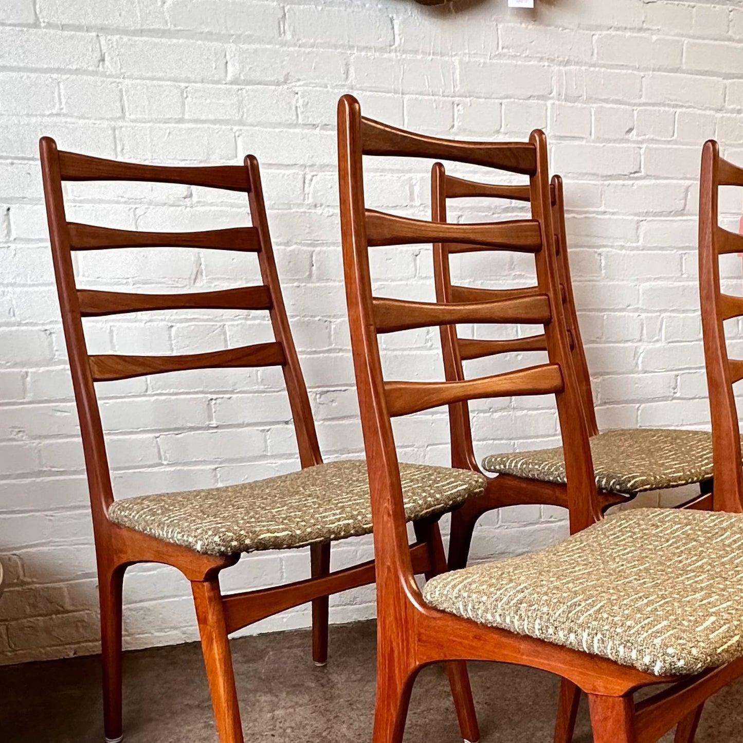 DANISH TEAK LADDER BACK CHAIRS BY BOLTINGE STOLEFABRIK
