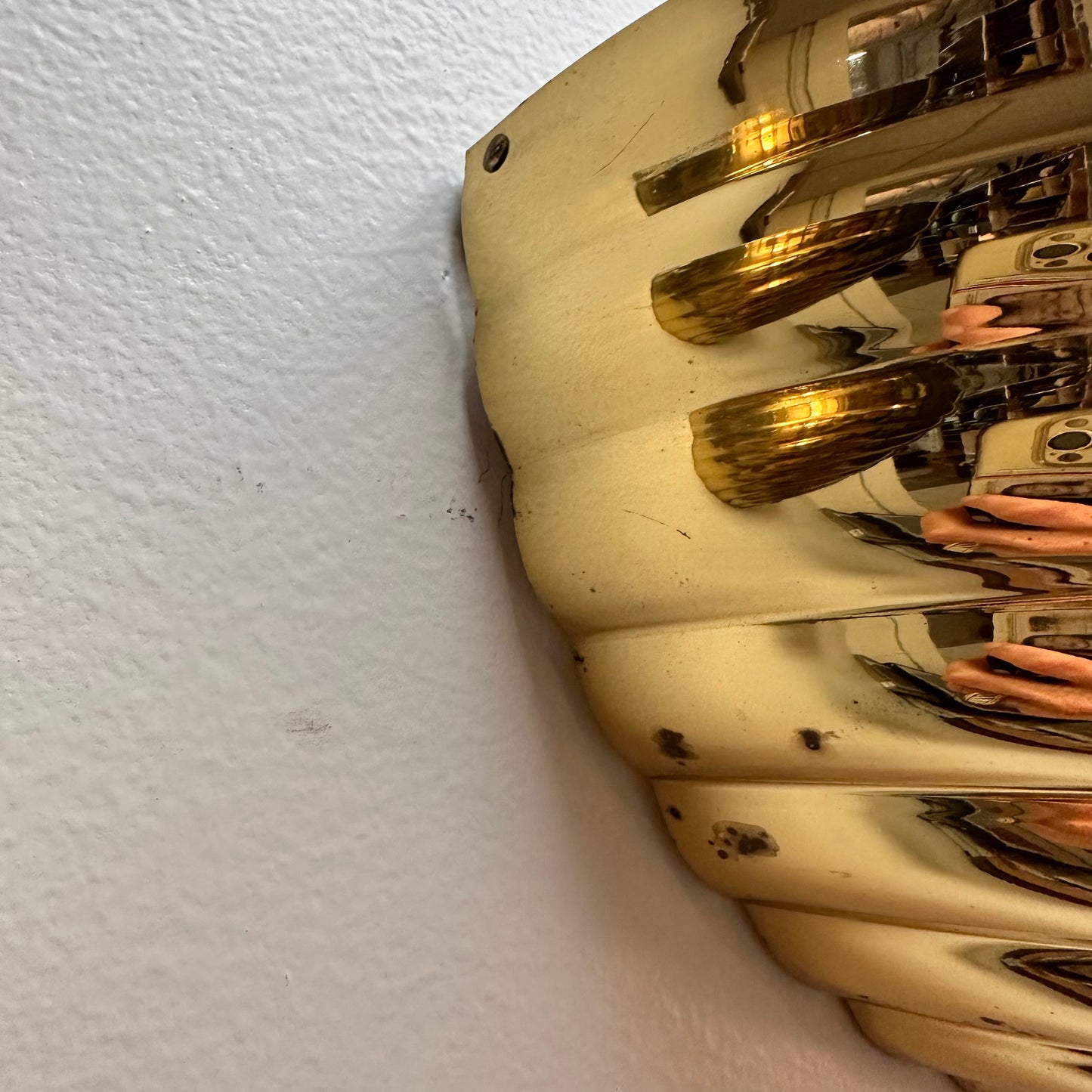 BRASS DEMILUNE SCONCES - PAIR