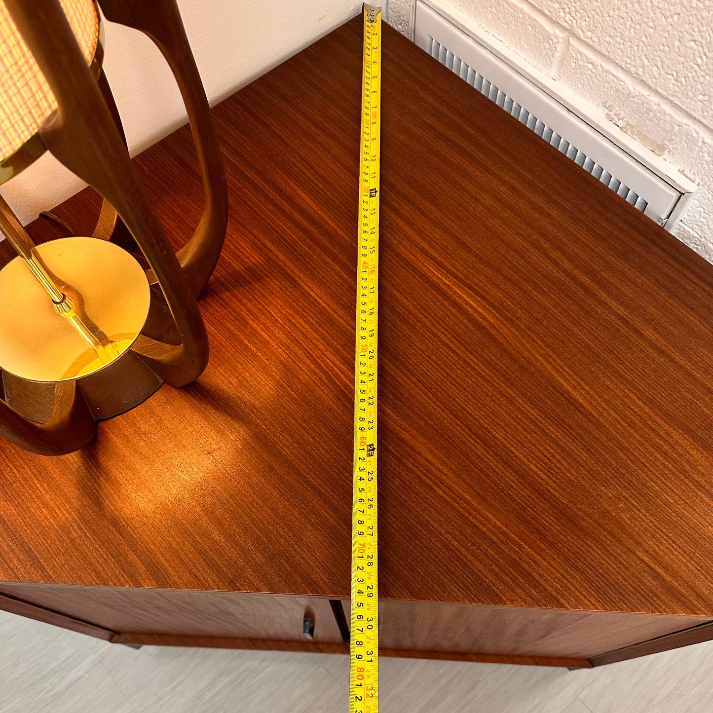 MCM AFROMOSIA CORNER RECORD CABINET/TV STAND