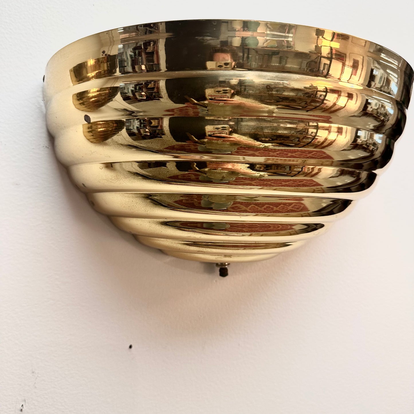 BRASS DEMILUNE SCONCES - PAIR