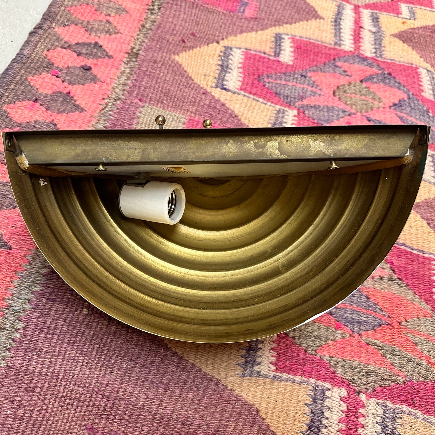 BRASS DEMILUNE SCONCES - PAIR