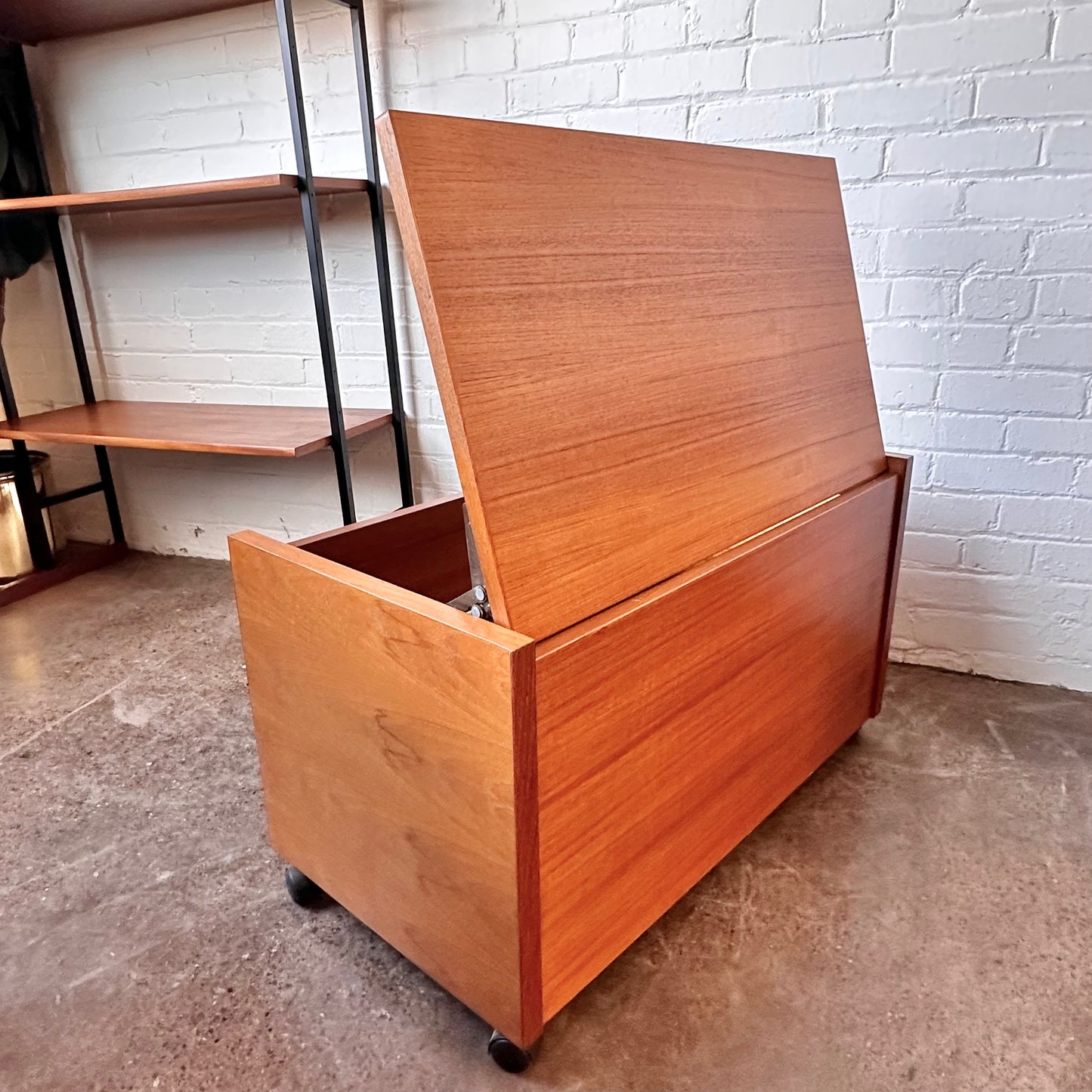 DANISH TEAK MOBILE STORAGE CHEST
