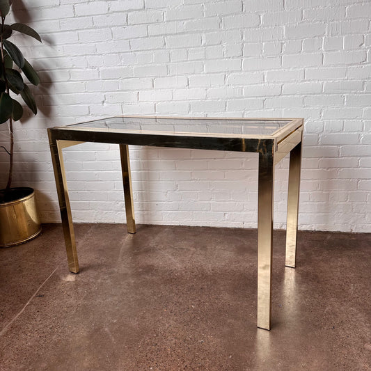 EXPANDABLE BRASS CONSOLE TABLE BY DESIGN INSTITUTE OF AMERICA