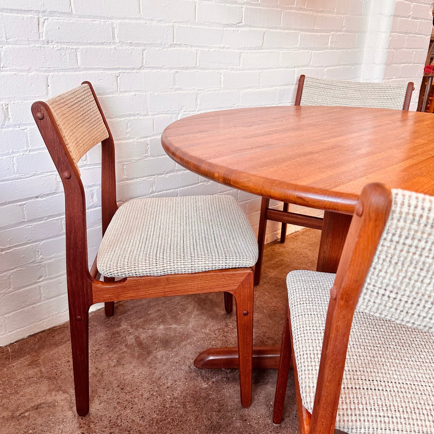 RESTORED D-SCAN DANISH TEAK DINING CHAIRS - SET OF 4
