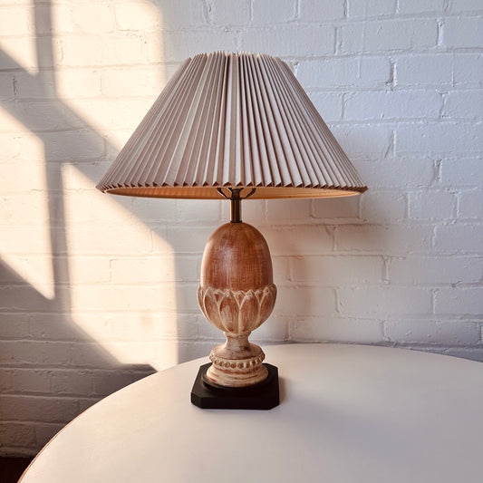 SARREID OF SPAIN OLD WORLD CARVED WOOD TABLE LAMP