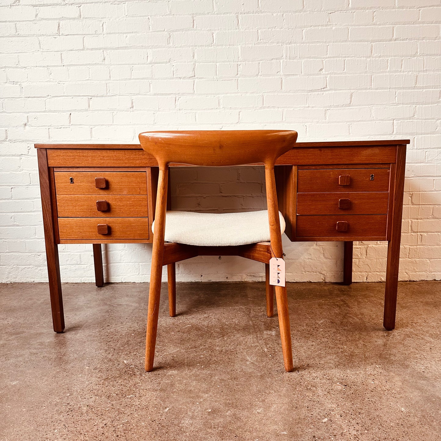 RESTORED DOMINO MOBLER TEAK WRITING DESK