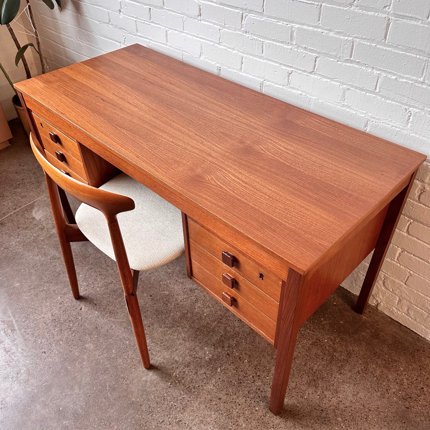 RESTORED DOMINO MOBLER TEAK WRITING DESK