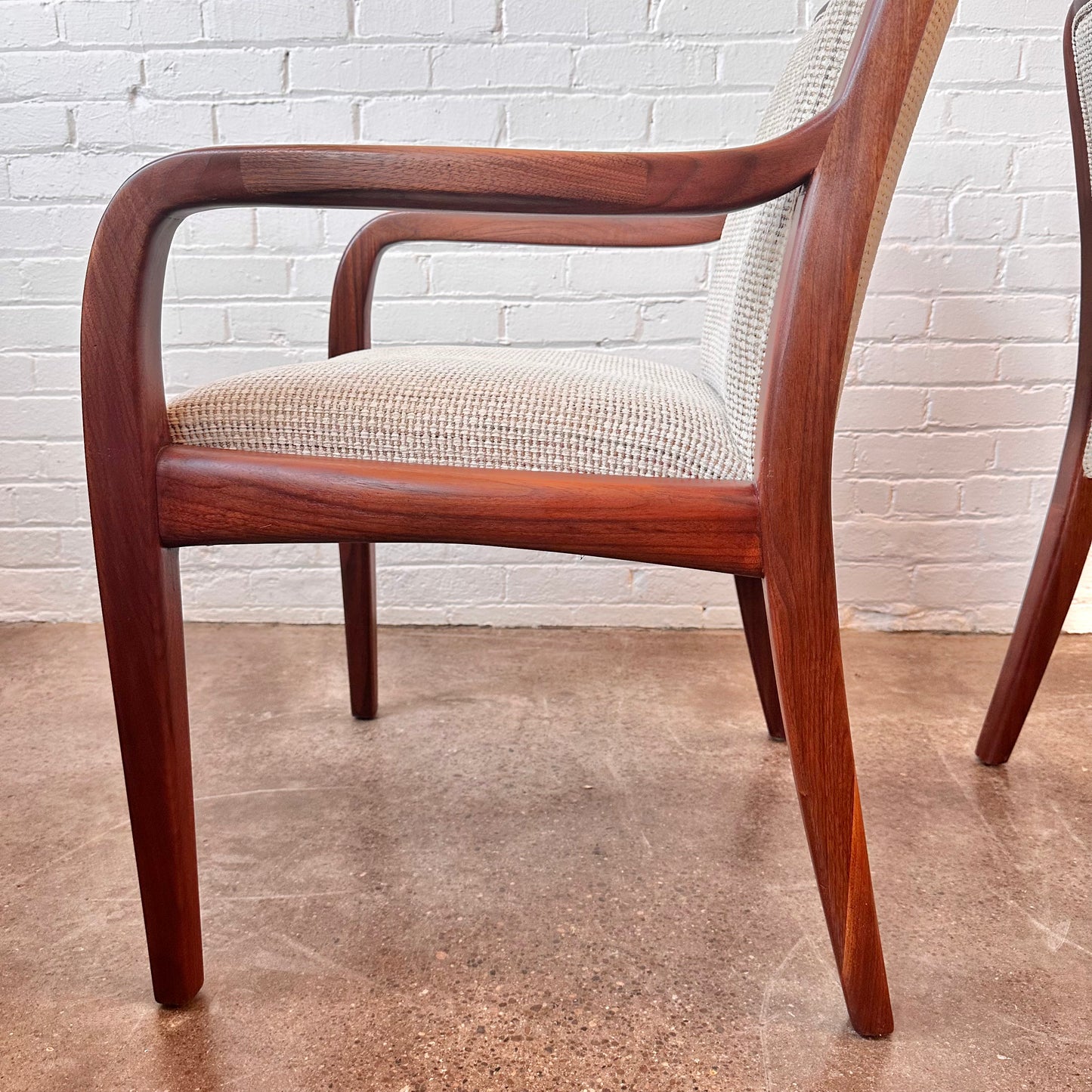 RESTORED VINTAGE DUNBAR WALNUT ACCENT CHAIRS