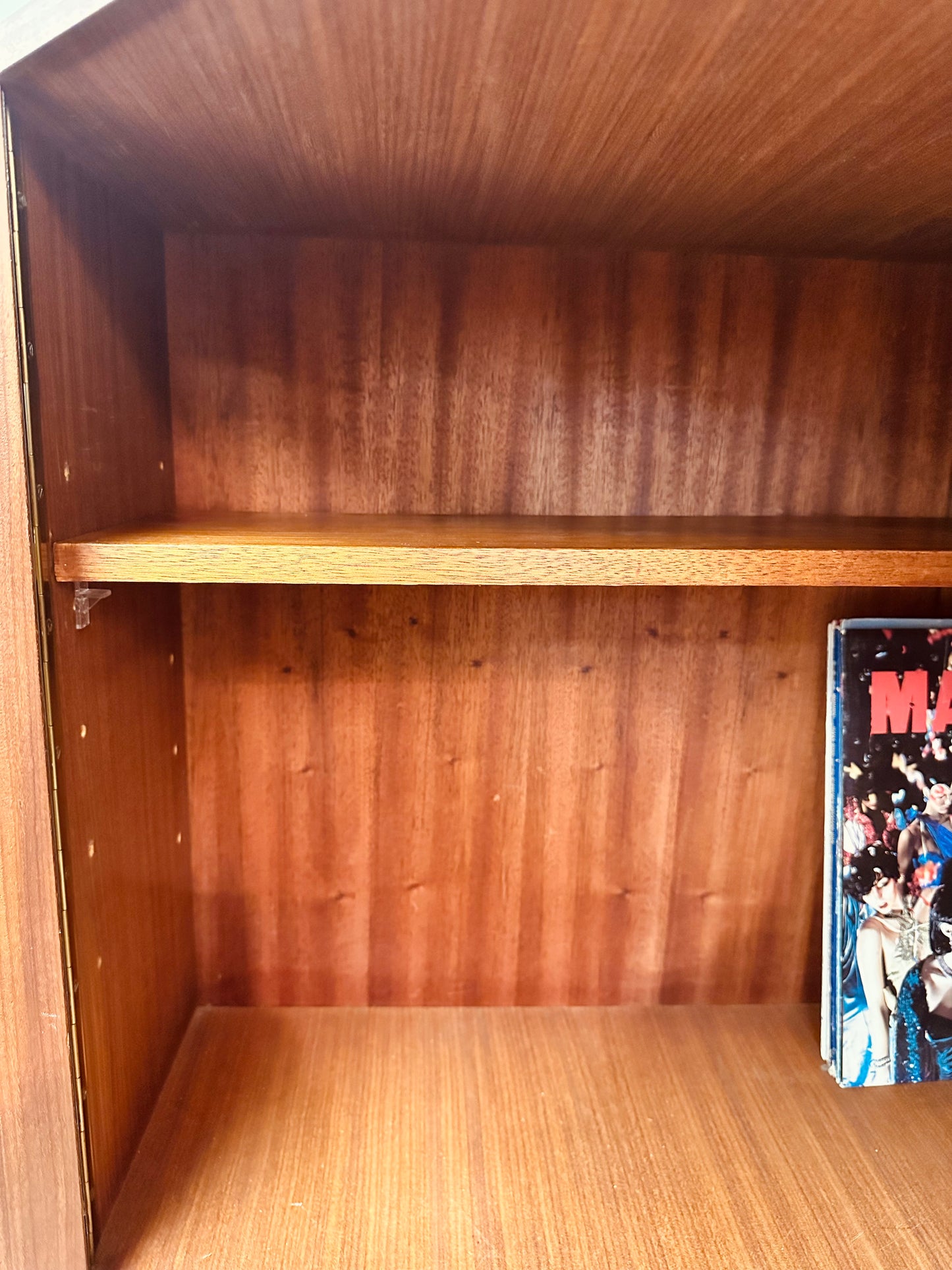 MCM AFROMOSIA CORNER RECORD CABINET/TV STAND