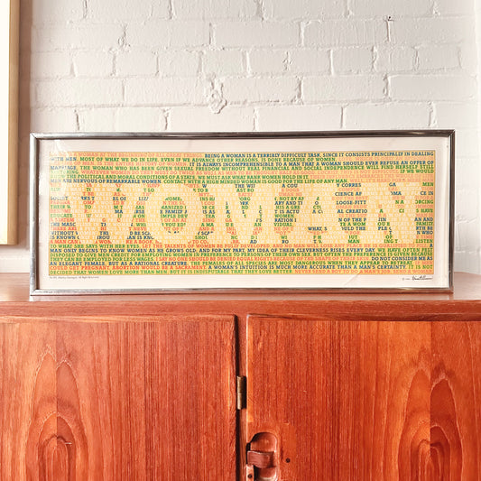 1980 VINTAGE "WOMAN" FRAMED PRINT BY KENNETH GROOMS