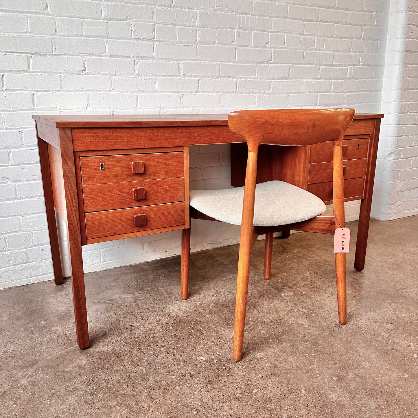 RESTORED DOMINO MOBLER TEAK WRITING DESK
