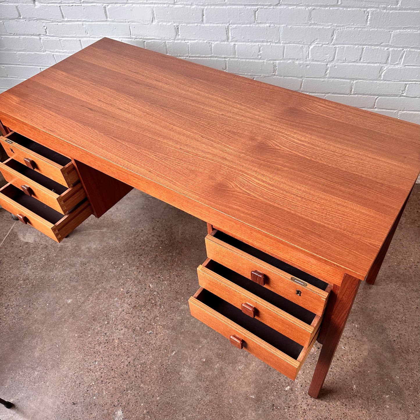 RESTORED DOMINO MOBLER TEAK WRITING DESK
