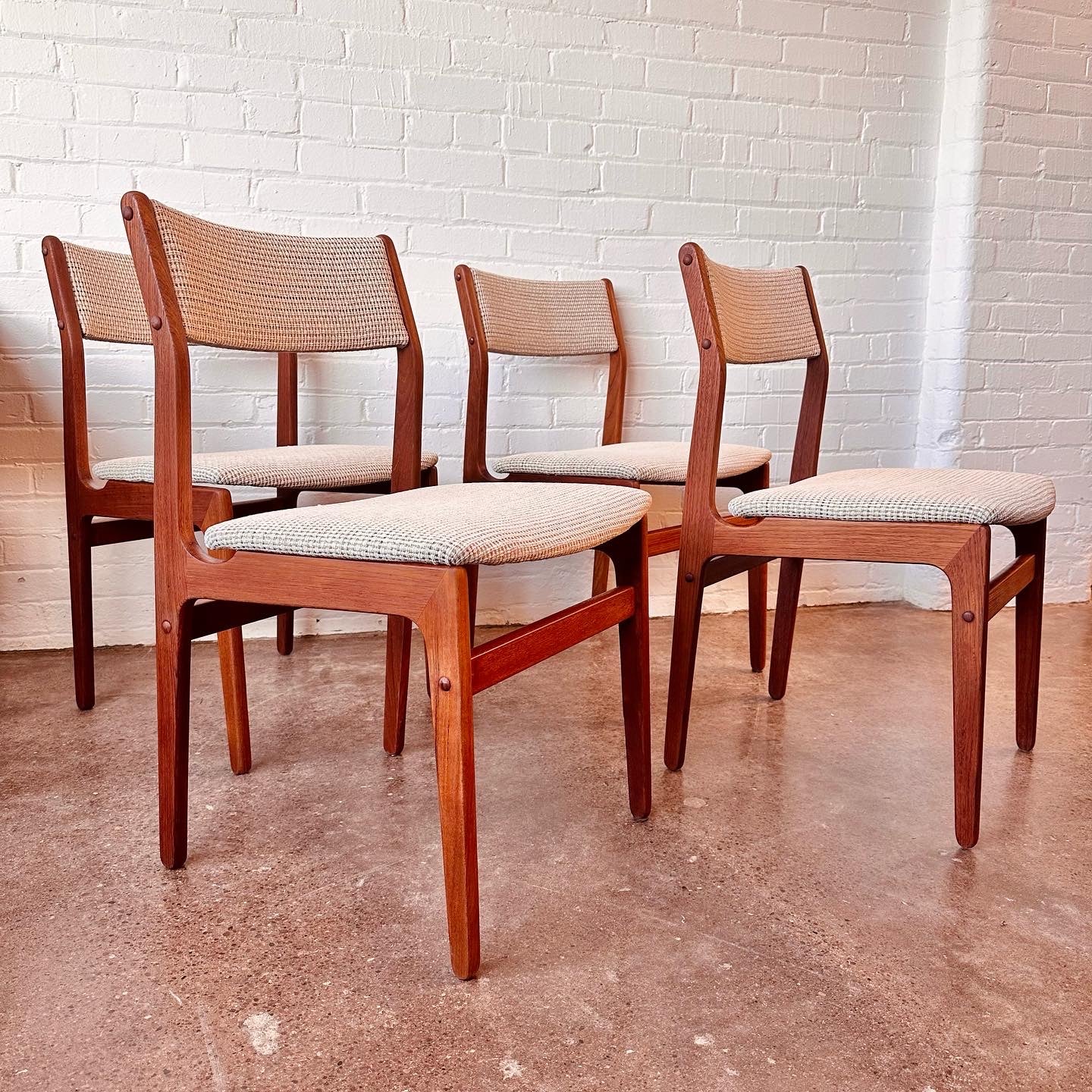 RESTORED D-SCAN DANISH TEAK DINING CHAIRS - SET OF 4