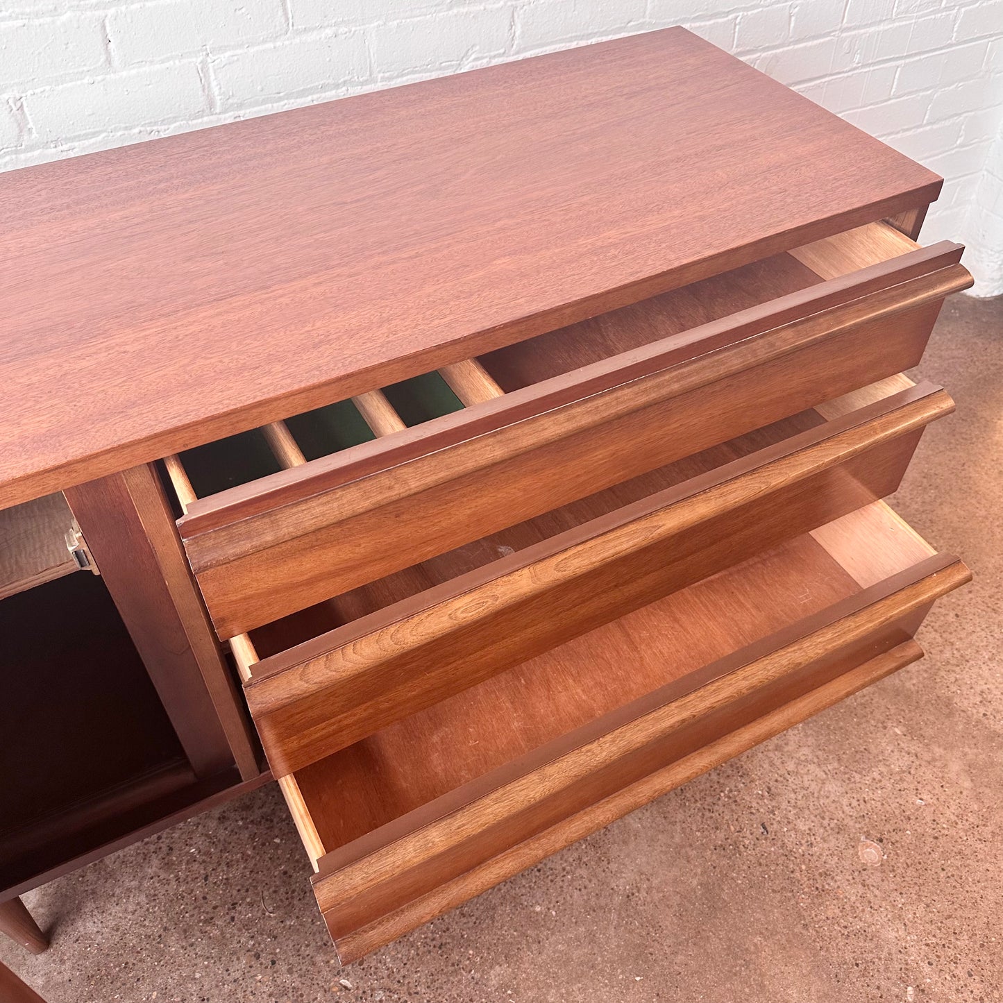 MCM PETITE WALNUT CREDENZA BY BASSETT