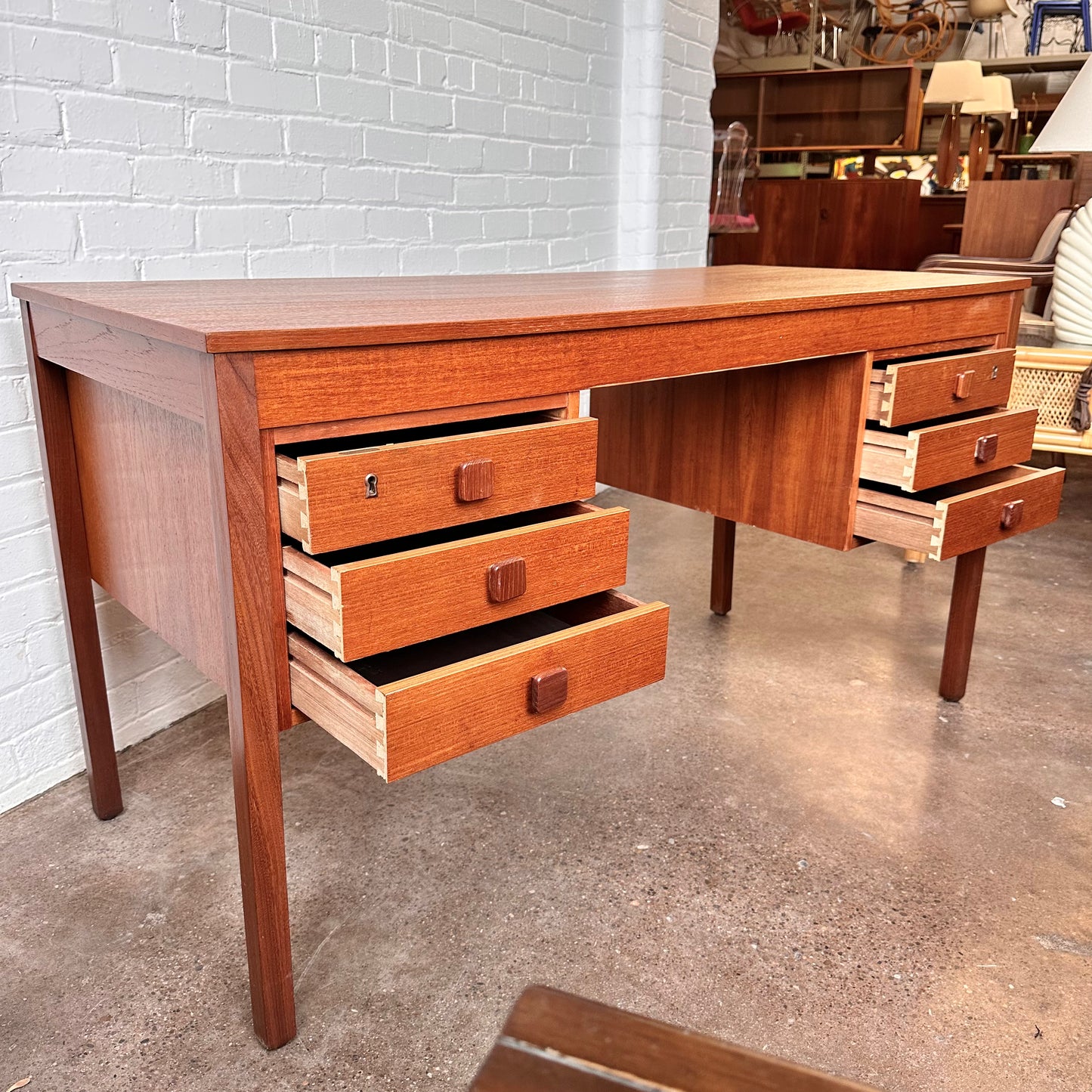RESTORED DOMINO MOBLER TEAK WRITING DESK