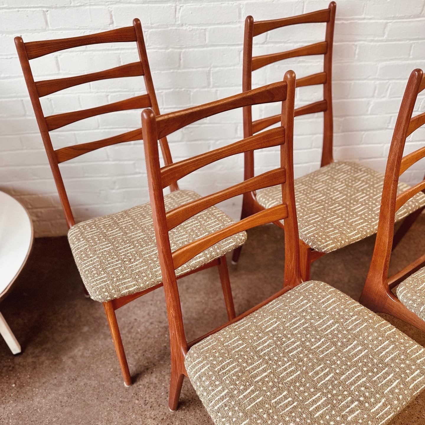 DANISH TEAK LADDER BACK CHAIRS BY BOLTINGE STOLEFABRIK