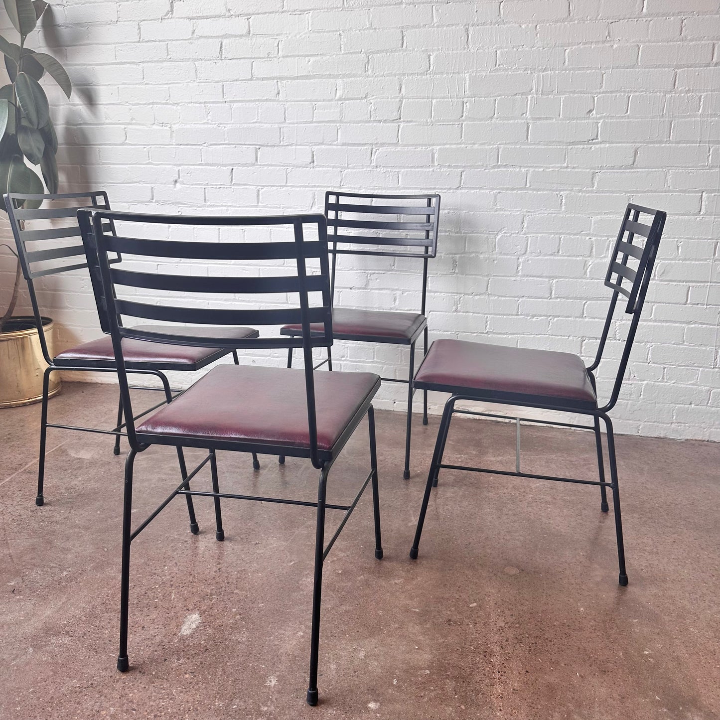 TONY PAUL STYLE WROUGHT IRON OUTDOOR CHAIRS - SET OF 4