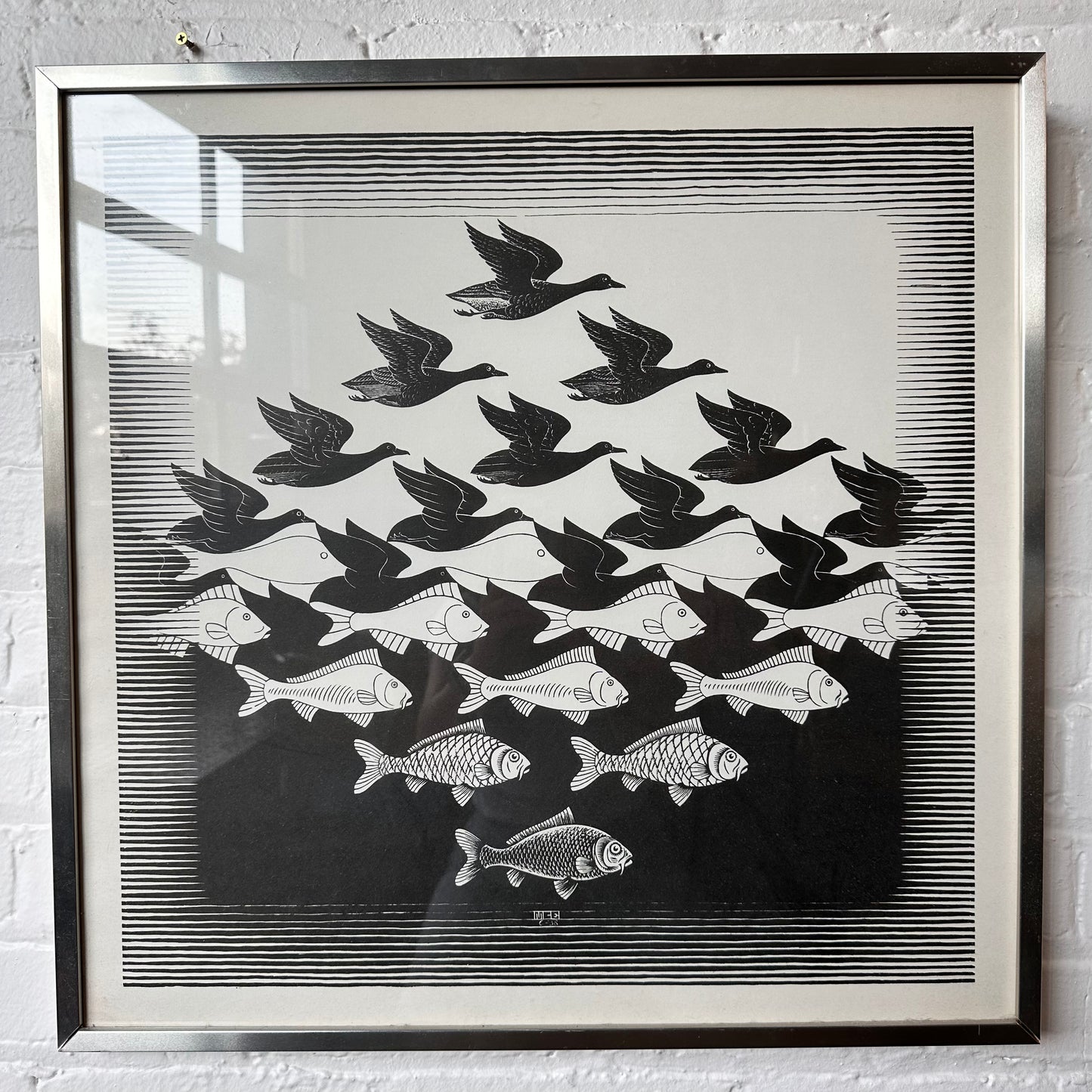 FRAMED MC ESCHER "SKY AND WATER" PRINT