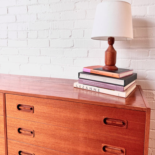 DYRLUND TEAK DRESSER WITH EIGHT DRAWERS