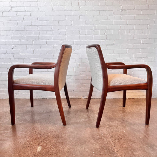 RESTORED VINTAGE DUNBAR WALNUT ACCENT CHAIRS