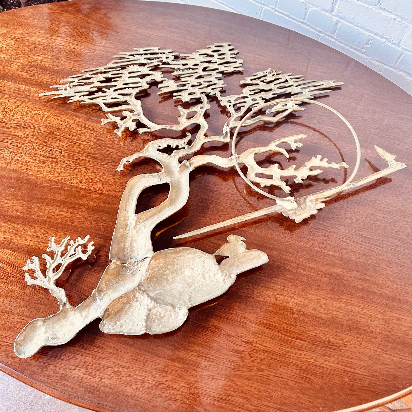 BIJAN BIJAN INTRICATE BRASS WALL SCULPTURE